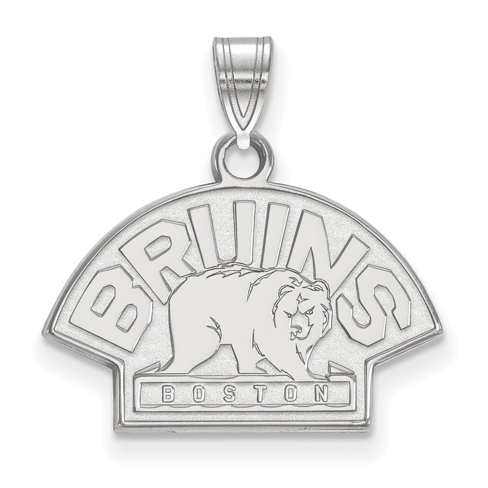10K Weißgold Nhl Logoart Boston Bruins Klein Anhänger