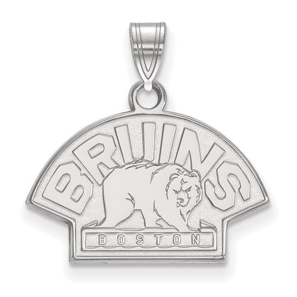 10K Weißgold Nhl Logoart Boston Bruins Klein Anhänger