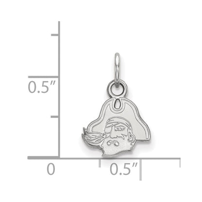 Sterlingsilber Rhodiniert Logoart Ost Carolina University Pirat Extra Klein Anhänger