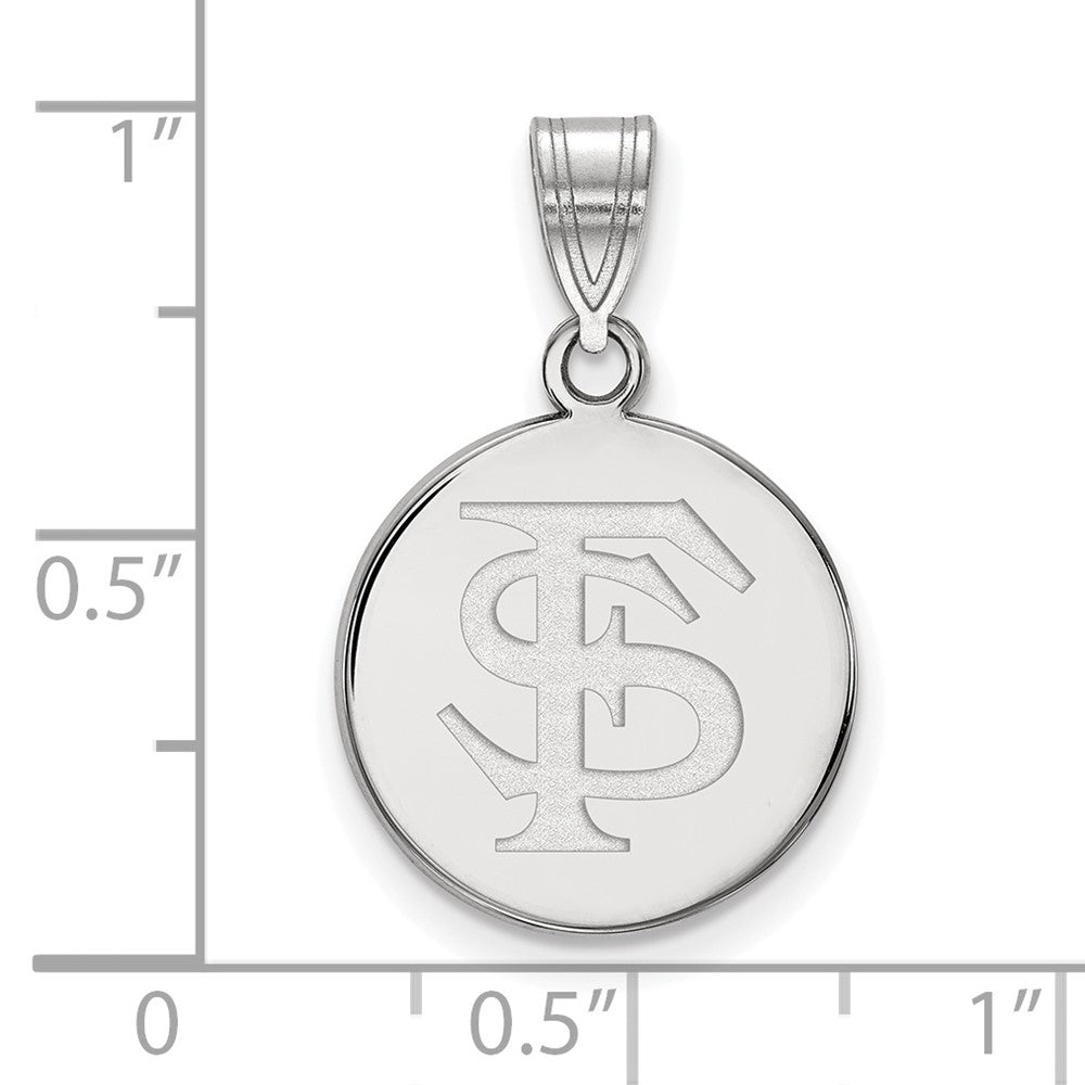 Sterlingsilber Rhodiniert Logoart Florida State University F S Mittel Plättchen Anhänger