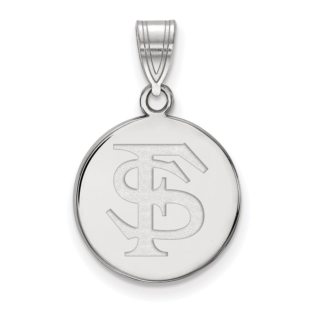 Sterlingsilber Rhodiniert Logoart Florida State University F S Mittel Plättchen Anhänger