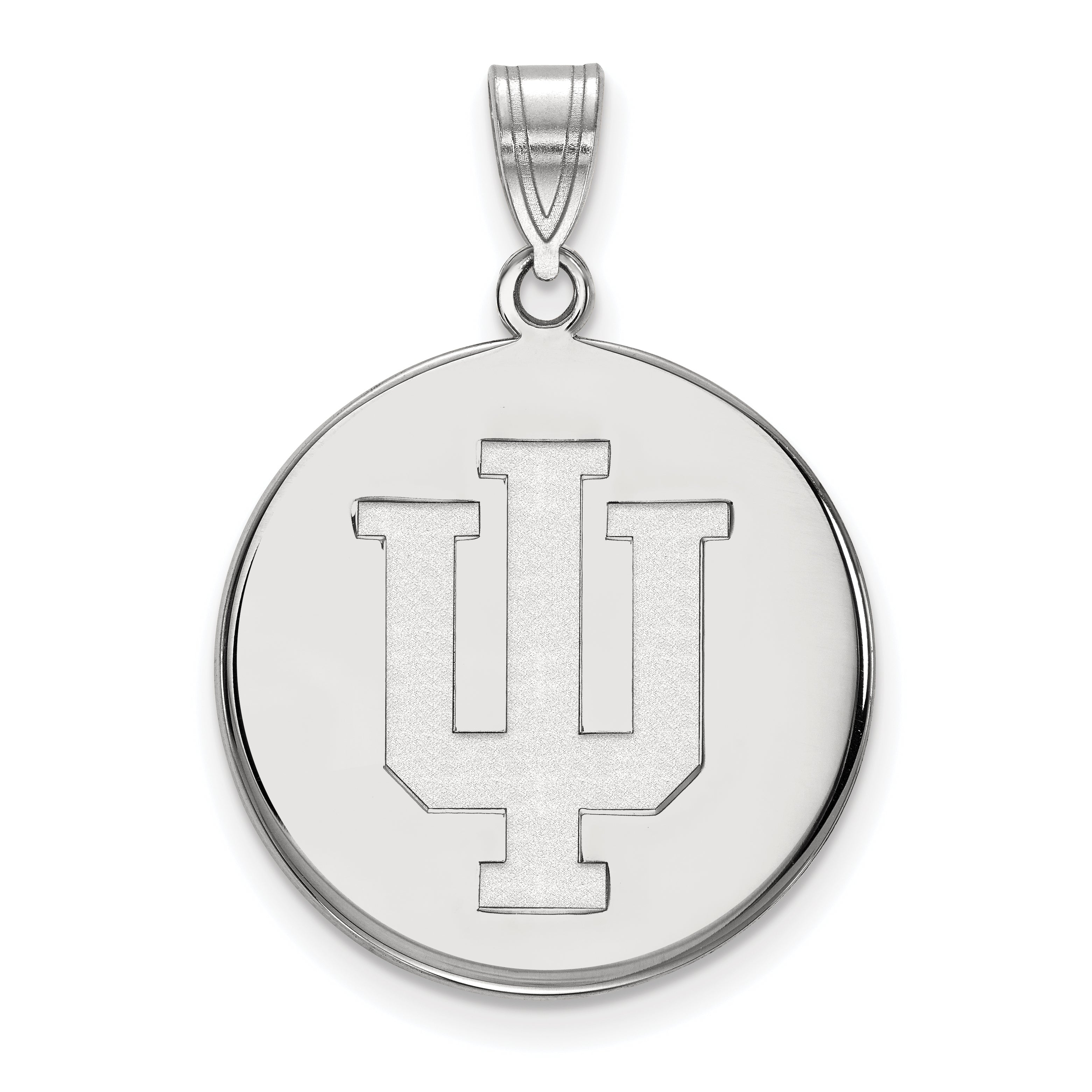 10K Weißgold Logoart Indiana University I U Groß Plättchen Anhänger