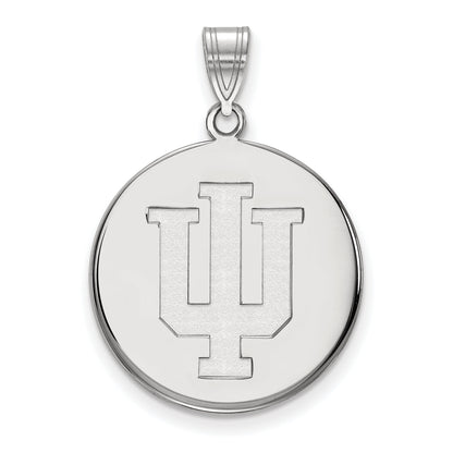 10K Weißgold Logoart Indiana University I U Groß Plättchen Anhänger