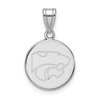 10K Weißgold Logoart Kansas State University Wildkatze Mittel Plättchen Anhänger