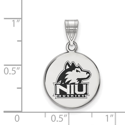 Sterlingsilber Rhodiniert Logoart Northern Illinois University N I U Huskies Mittel Emailliert Plättchen Anhänger