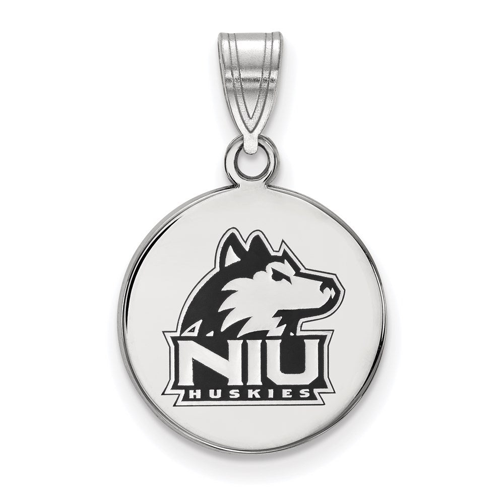 Sterlingsilber Rhodiniert Logoart Northern Illinois University N I U Huskies Mittel Emailliert Plättchen Anhänger