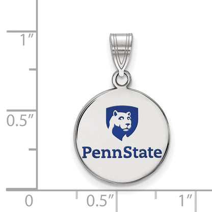 Sterlingsilber Rhodiniert Logoart Penn State University Mittel Emailliert Plättchen Anhänger