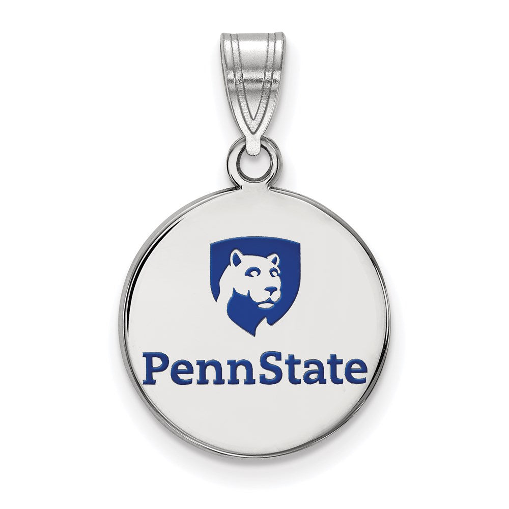 Sterlingsilber Rhodiniert Logoart Penn State University Mittel Emailliert Plättchen Anhänger