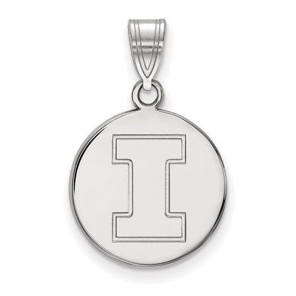 10K Weißgold Logoart University Of Illinois Buchstabe I Mittel Plättchen Anhänger