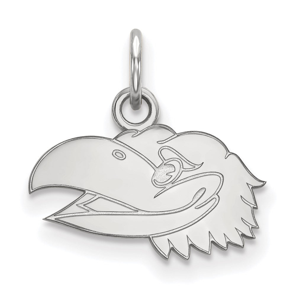 Sterlingsilber Rhodiniert Logoart University Of Kansas Jayhawk Extra Klein Anhänger