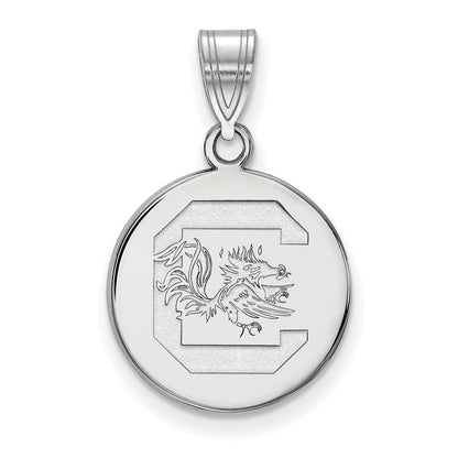 Sterlingsilber Rhodiniert Logoart University Of South Carolina Mittel Plättchen Anhänger