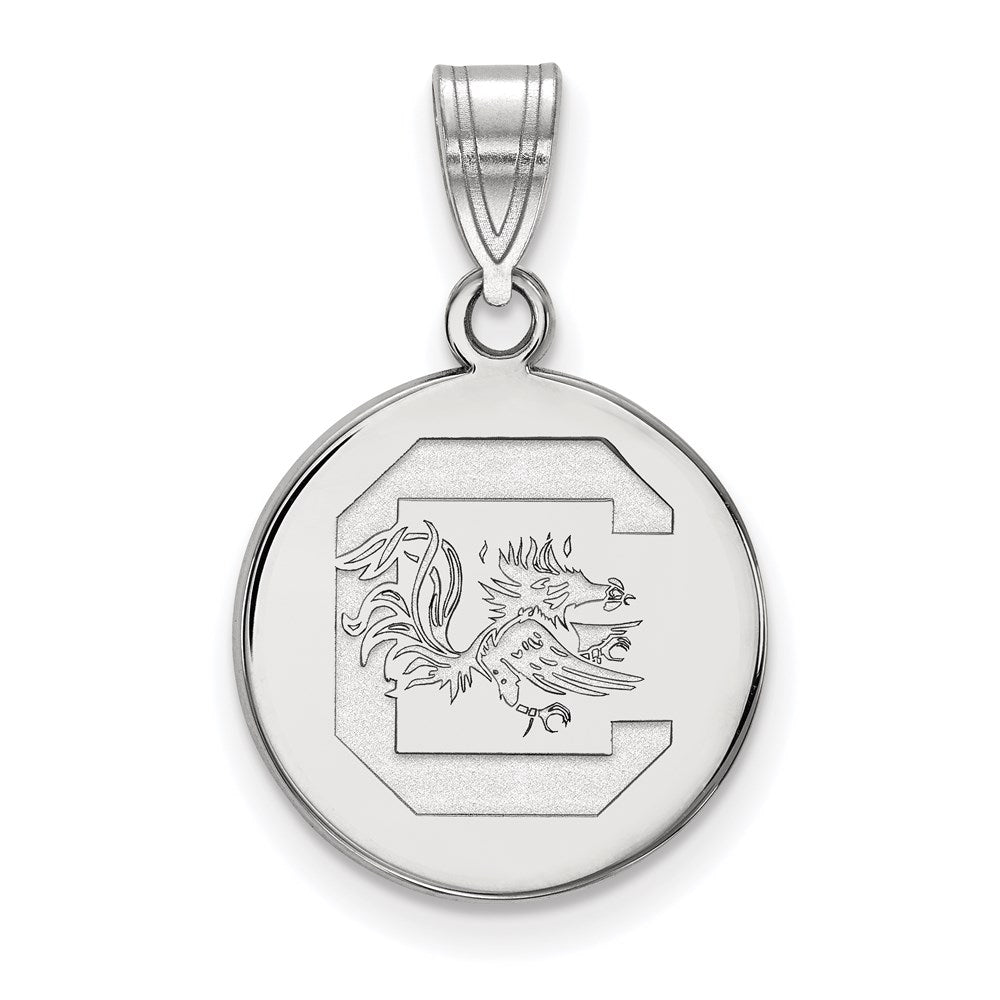 10K Weißgold Logoart University Of South Carolina Mittel Plättchen Anhänger