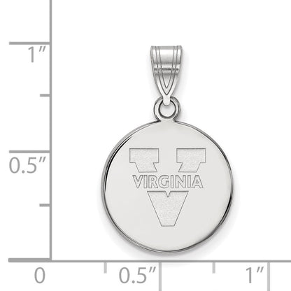 Sterlingsilber Rhodiniert Logoart University Of Virginia Mittel Plättchen Anhänger