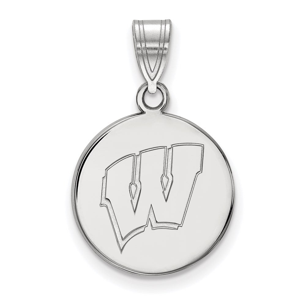 Sterlingsilber Rhodiniert Logoart University Of Wisconsin Buchstabe W Mittel Plättchen Anhänger