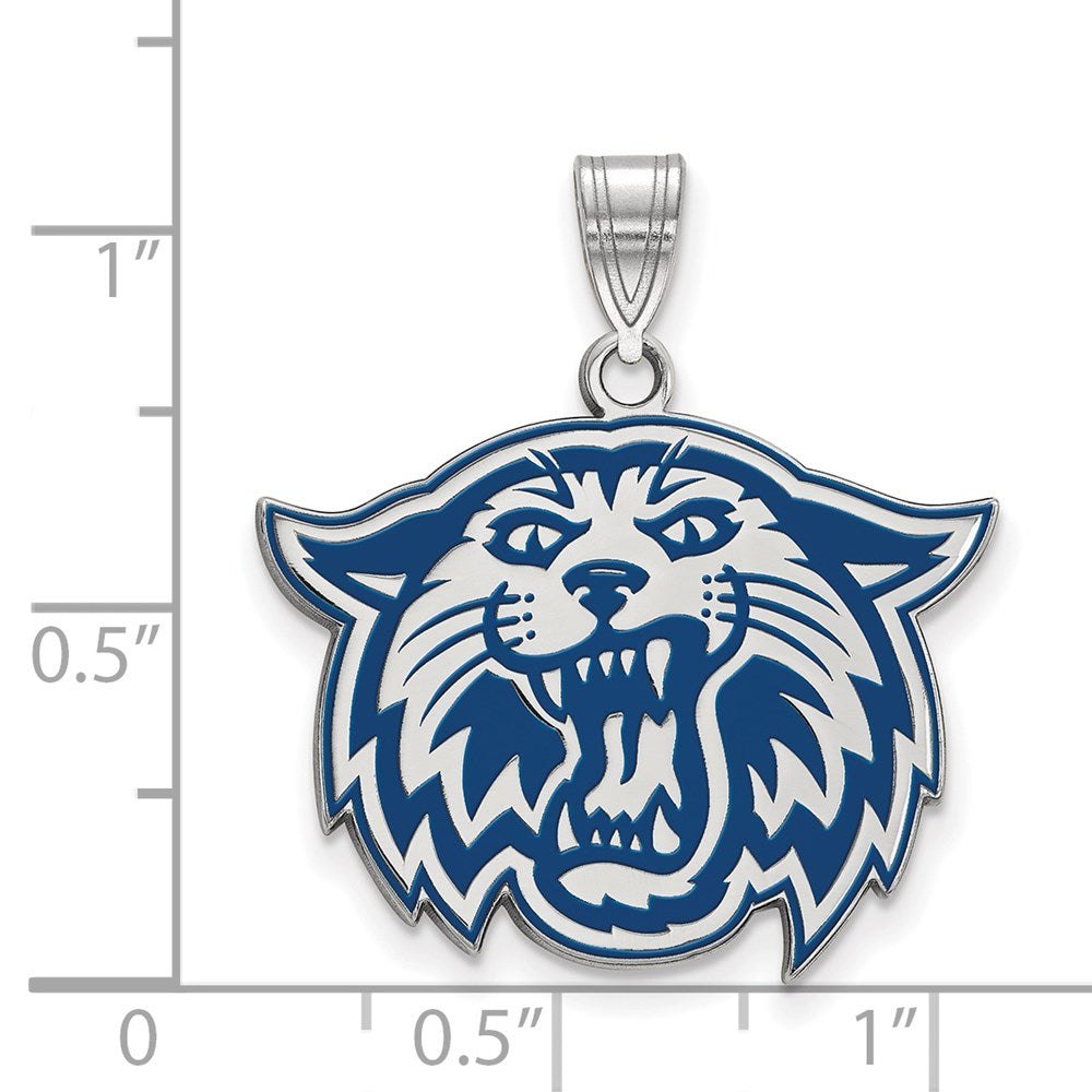 Sterlingsilber Rhodiniert Logoart Villanova University Wildkatze Groß Emailliert Anhänger