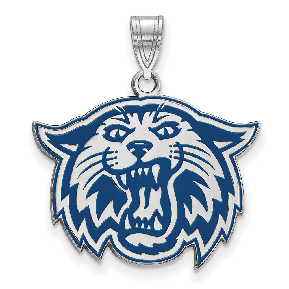 Sterlingsilber Rhodiniert Logoart Villanova University Wildkatze Groß Emailliert Anhänger