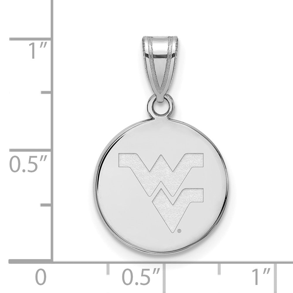 14K Weißgold Logoart West Virginia University W V Mittel Plättchen Anhänger