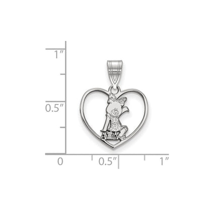 Sterlingsilber Rhodiniert Logoart Alpha Xi Delta Sorority Symbol Herz Anhänger