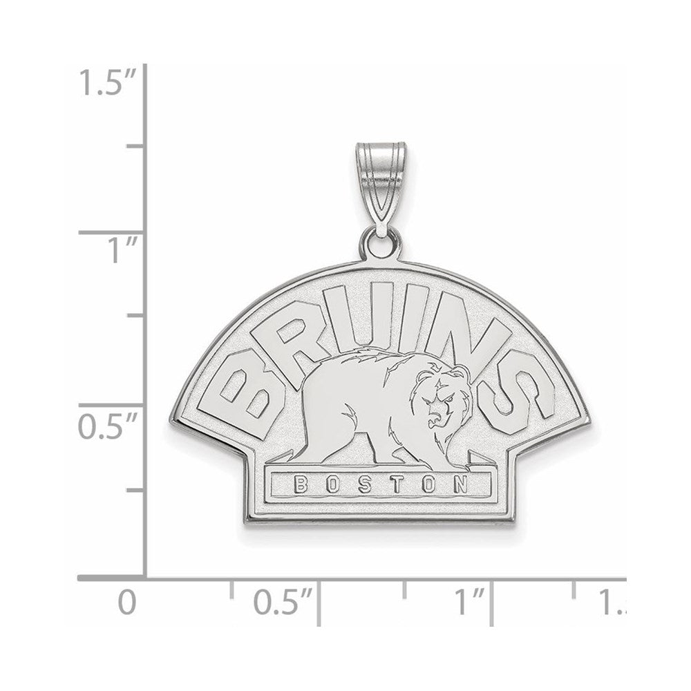 Sterlingsilber Rhodiniert Nhl Logoart Boston Bruins Groß Anhänger
