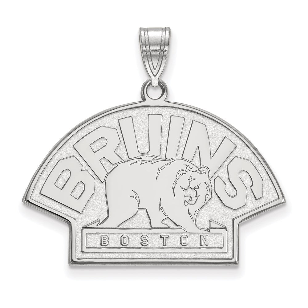 14K Weißgold Nhl Logoart Boston Bruins Groß Anhänger