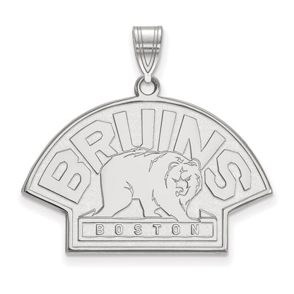 Sterlingsilber Rhodiniert Nhl Logoart Boston Bruins Groß Anhänger