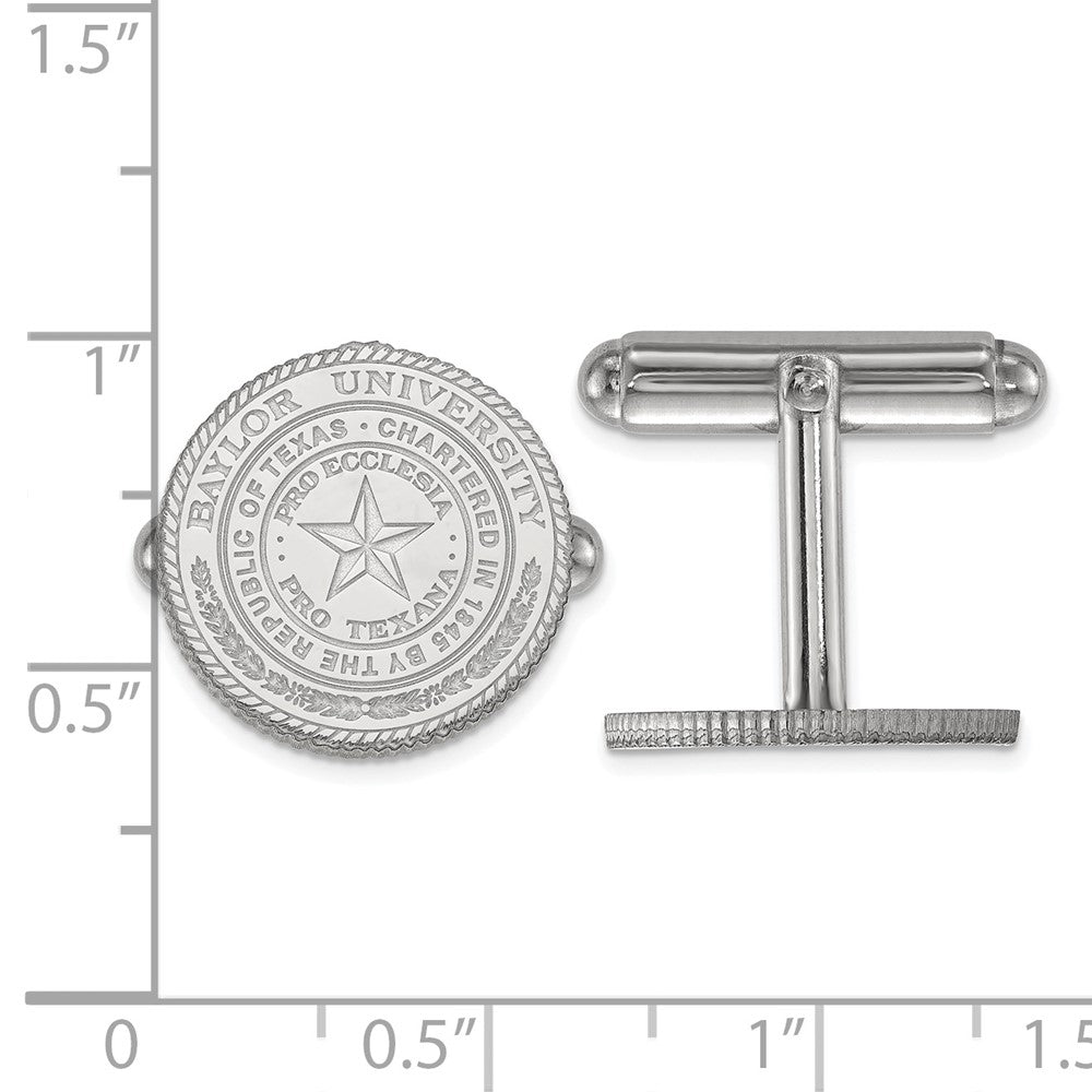 Sterlingsilber Rhodiniert Logoart Baylor University Wappen Manschette Knöpfe