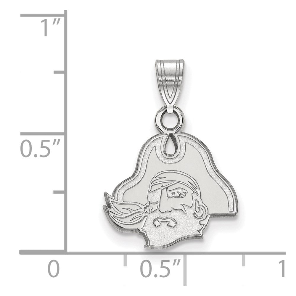 10K Weißgold Logoart Ost Carolina University Pirat Klein Anhänger