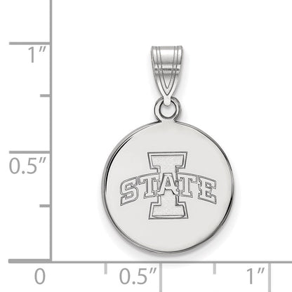 Sterlingsilber Rhodiniert Logoart Iowa State University Mittel Plättchen Anhänger