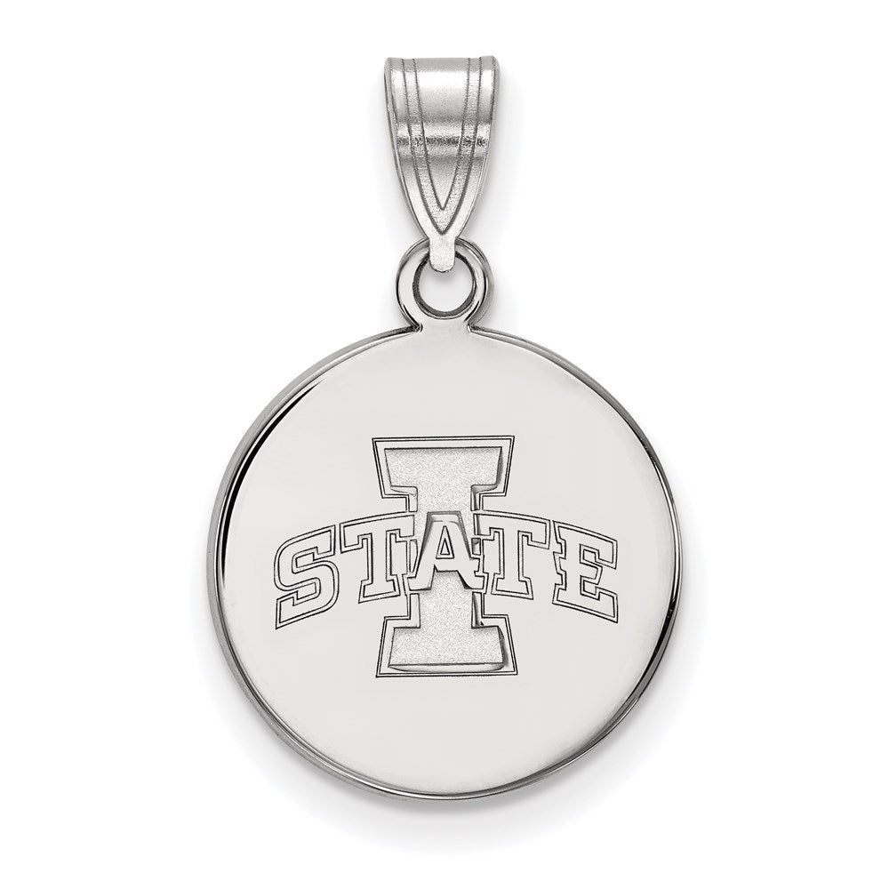 Sterlingsilber Rhodiniert Logoart Iowa State University Mittel Plättchen Anhänger
