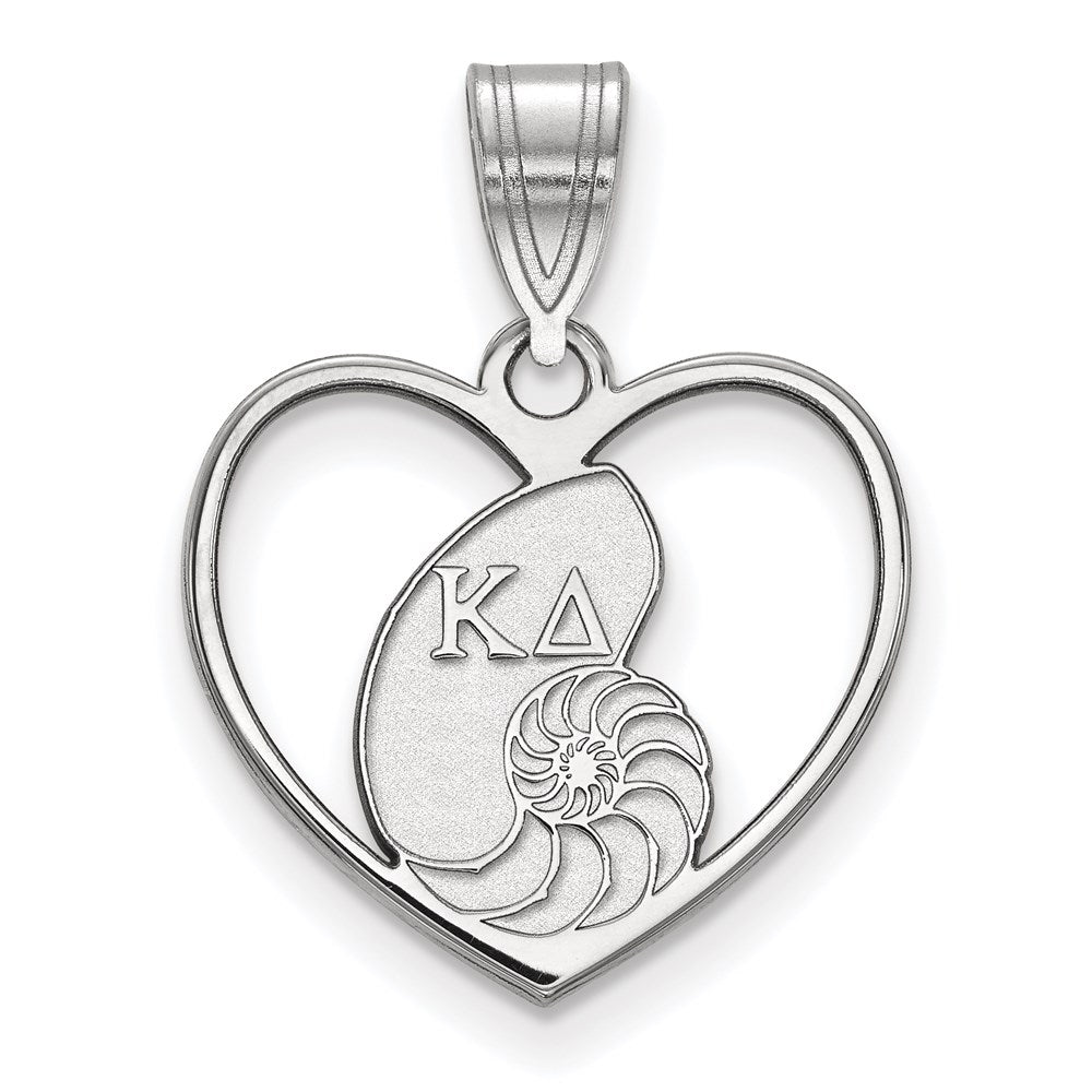 Sterlingsilber Rhodiniert Logoart Kappa Delta Sorority Symbol Herz Anhänger