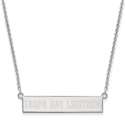 Sterlingsilber Rhodiniert Nhl Logoart Tampa Bay Blitz Klein Stab 18 Zoll Halskette