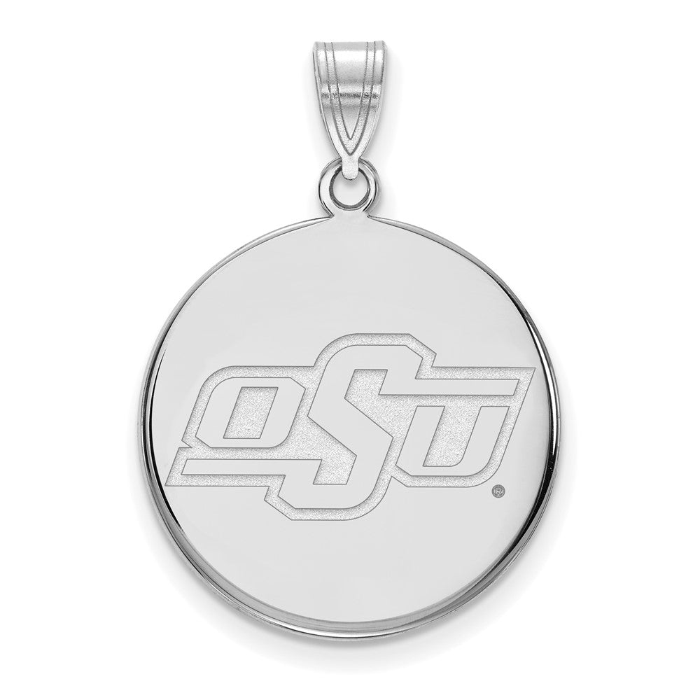 Sterlingsilber Rhodiniert Logoart Oklahoma State University O S U Groß Plättchen Anhänger