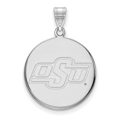 Sterlingsilber Rhodiniert Logoart Oklahoma State University O S U Groß Plättchen Anhänger