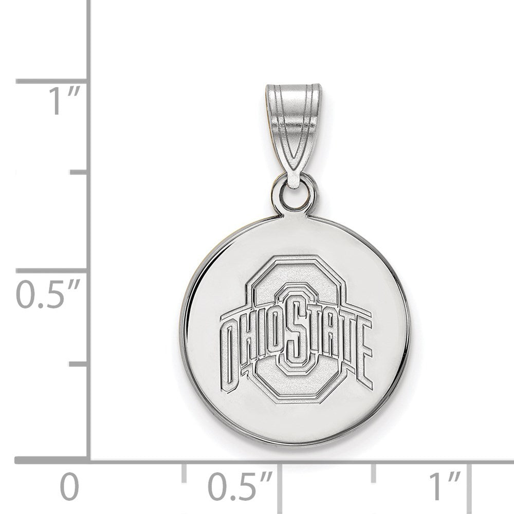 Sterlingsilber Rhodiniert Logoart The Ohio State University Mittel Plättchen Anhänger