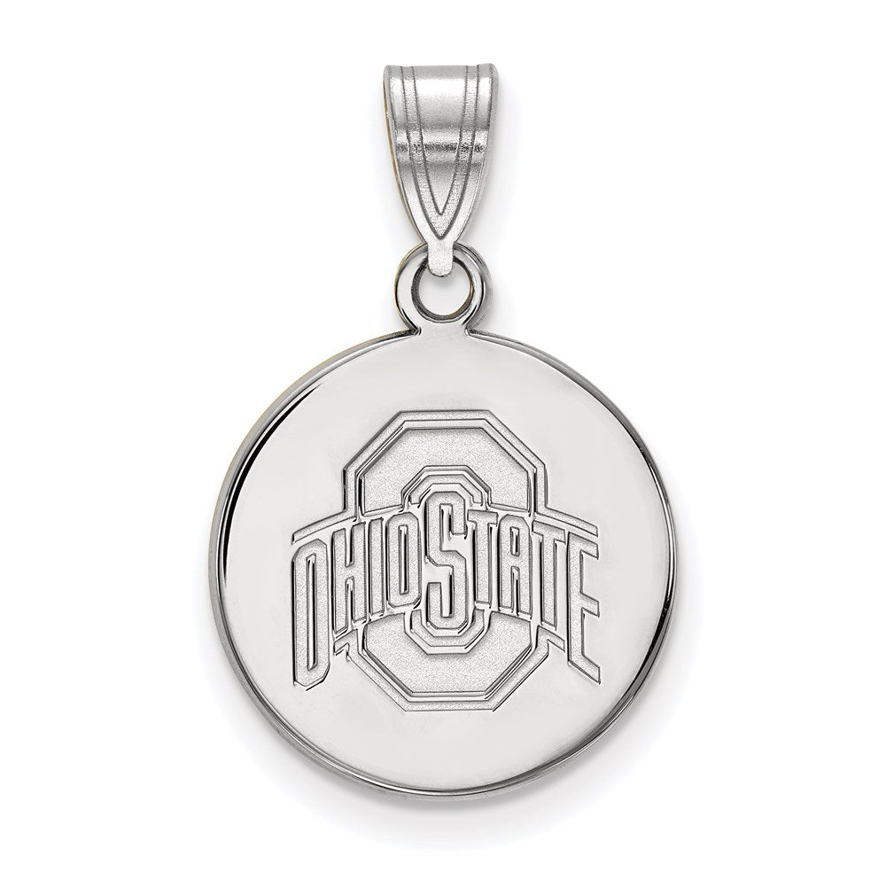 Sterlingsilber Rhodiniert Logoart The Ohio State University Mittel Plättchen Anhänger