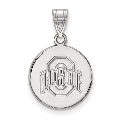Sterlingsilber Rhodiniert Logoart The Ohio State University Mittel Plättchen Anhänger