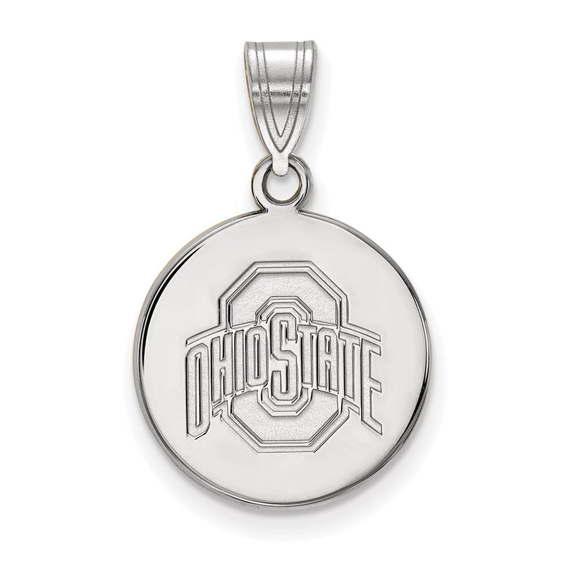 Sterlingsilber Rhodiniert Logoart The Ohio State University Mittel Plättchen Anhänger