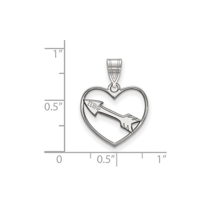 Sterlingsilber Rhodiniert Logoart Pi Beta Phi Sorority Symbol Herz Anhänger