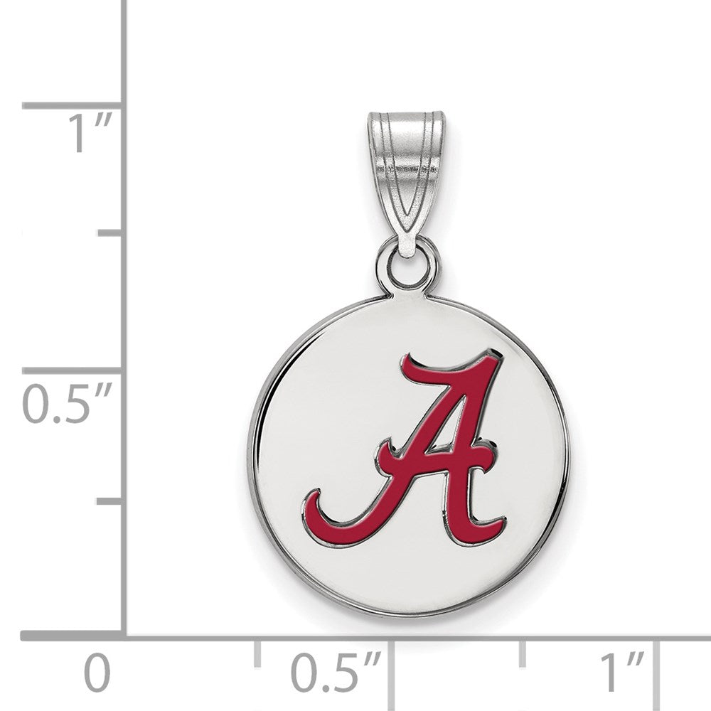 Sterlingsilber Rhodiniert Logoart University Of Alabama Buchstabe A Mittel Emailliert Plättchen Anhänger
