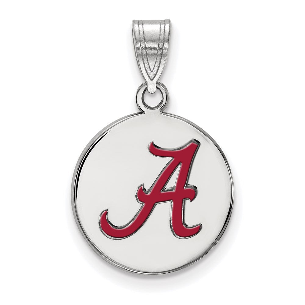 Sterlingsilber Rhodiniert Logoart University Of Alabama Buchstabe A Mittel Emailliert Plättchen Anhänger