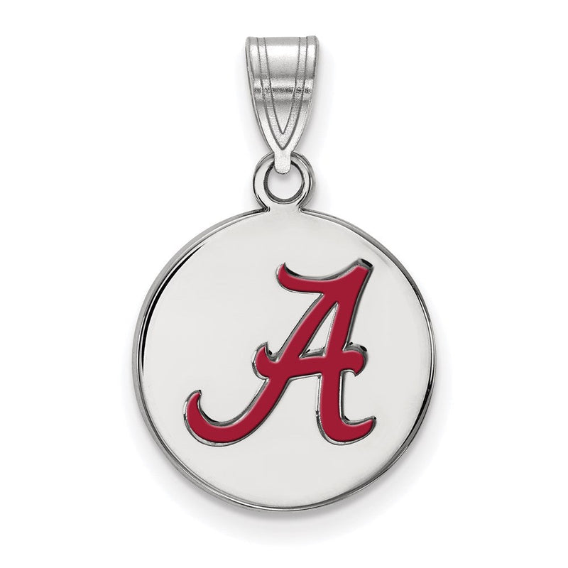Sterlingsilber Rhodiniert Logoart University Of Alabama Buchstabe A Mittel Emailliert Plättchen Anhänger