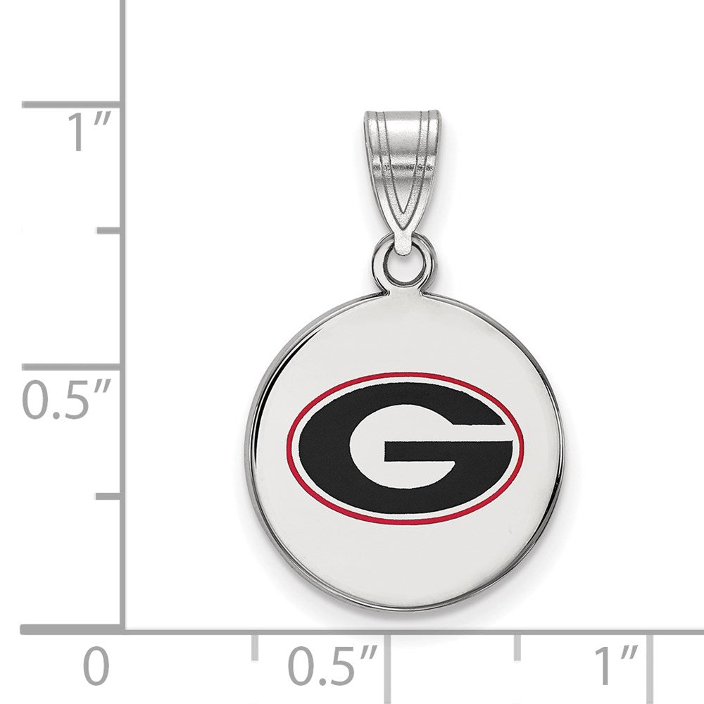 Sterlingsilber Rhodiniert Logoart University Of Georgia Buchstabe G Mittel Emailliert Plättchen Anhänger