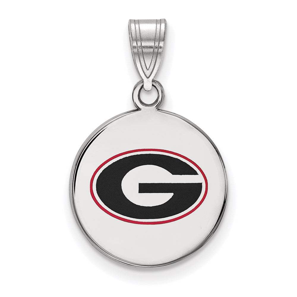 Sterlingsilber Rhodiniert Logoart University Of Georgia Buchstabe G Mittel Emailliert Plättchen Anhänger