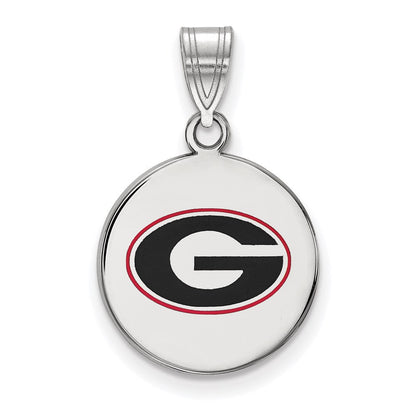 Sterlingsilber Rhodiniert Logoart University Of Georgia Buchstabe G Mittel Emailliert Plättchen Anhänger