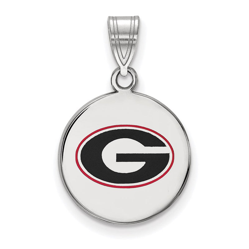 Sterlingsilber Rhodiniert Logoart University Of Georgia Buchstabe G Mittel Emailliert Plättchen Anhänger