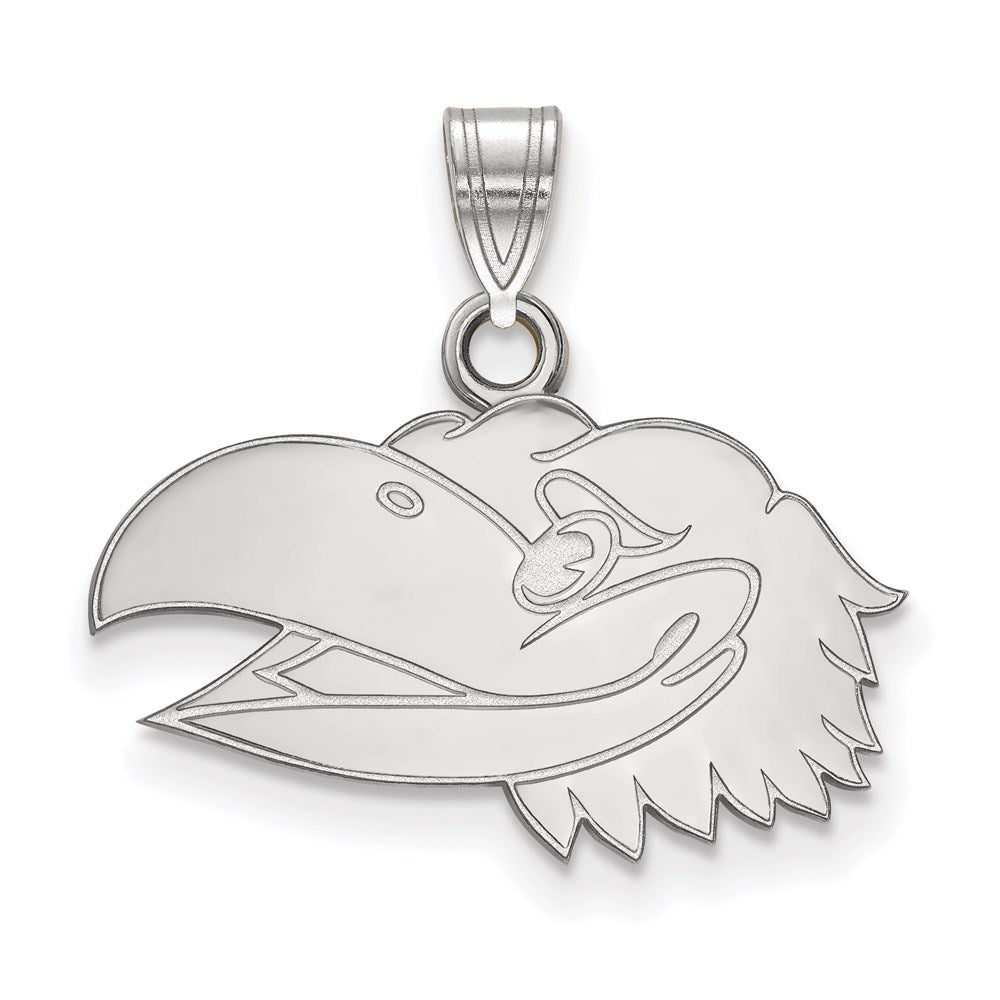 Sterlingsilber Rhodiniert Logoart University Of Kansas Jayhawk Klein Anhänger