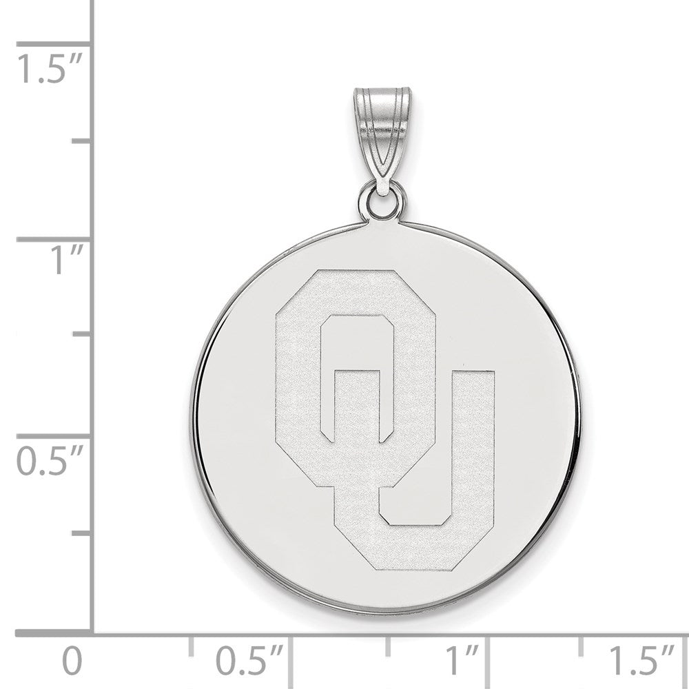 Sterlingsilber Rhodiniert Logoart University Of Oklahoma O U Extra Groß Plättchen Anhänger
