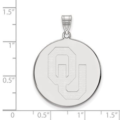10K Weißgold Logoart Oklahoma O U Extra Groß Plättchen Anhänger