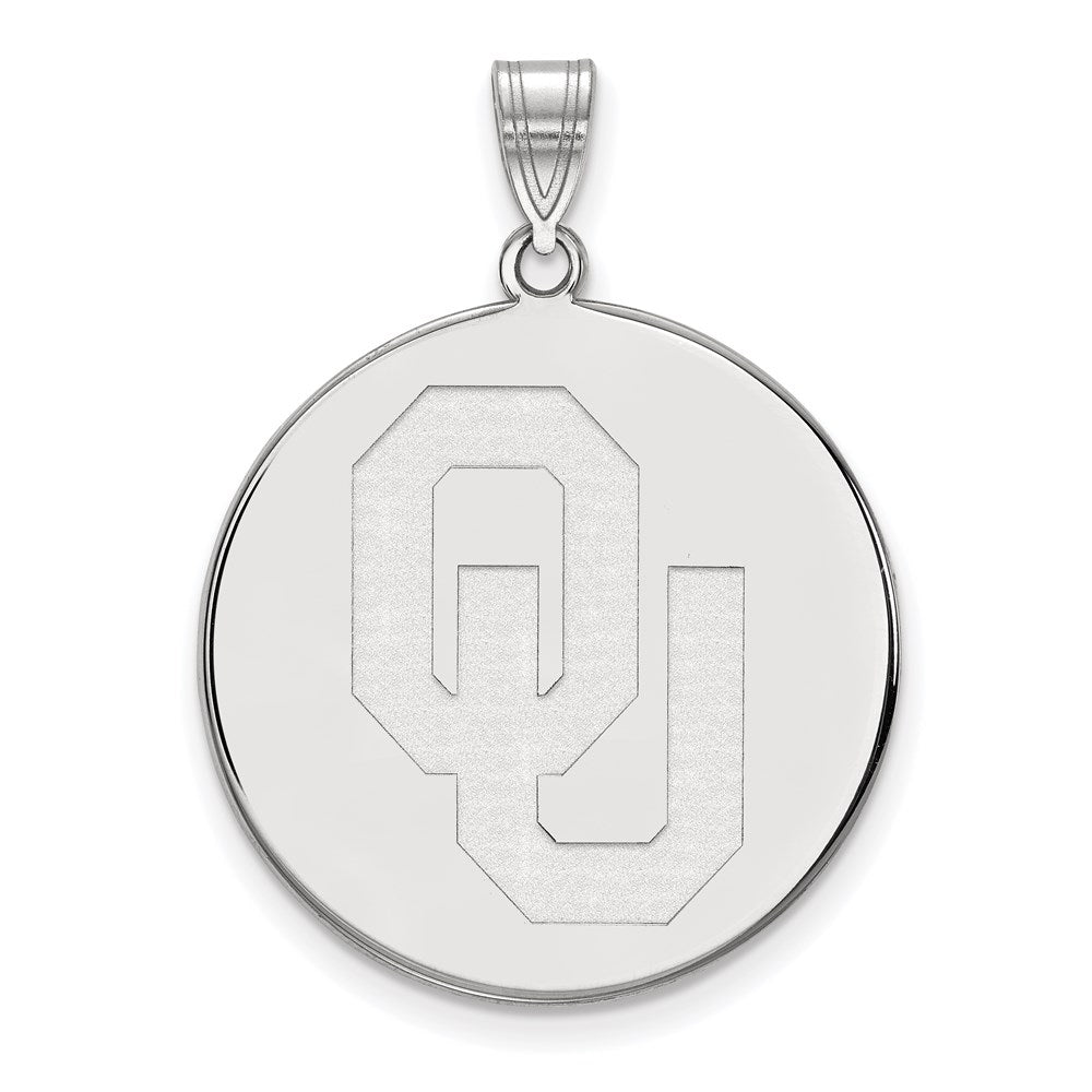 Sterlingsilber Rhodiniert Logoart University Of Oklahoma O U Extra Groß Plättchen Anhänger