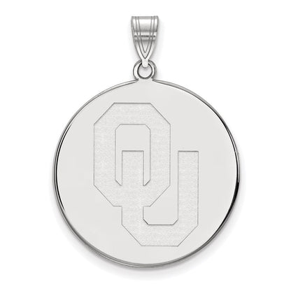 Sterlingsilber Rhodiniert Logoart University Of Oklahoma O U Extra Groß Plättchen Anhänger